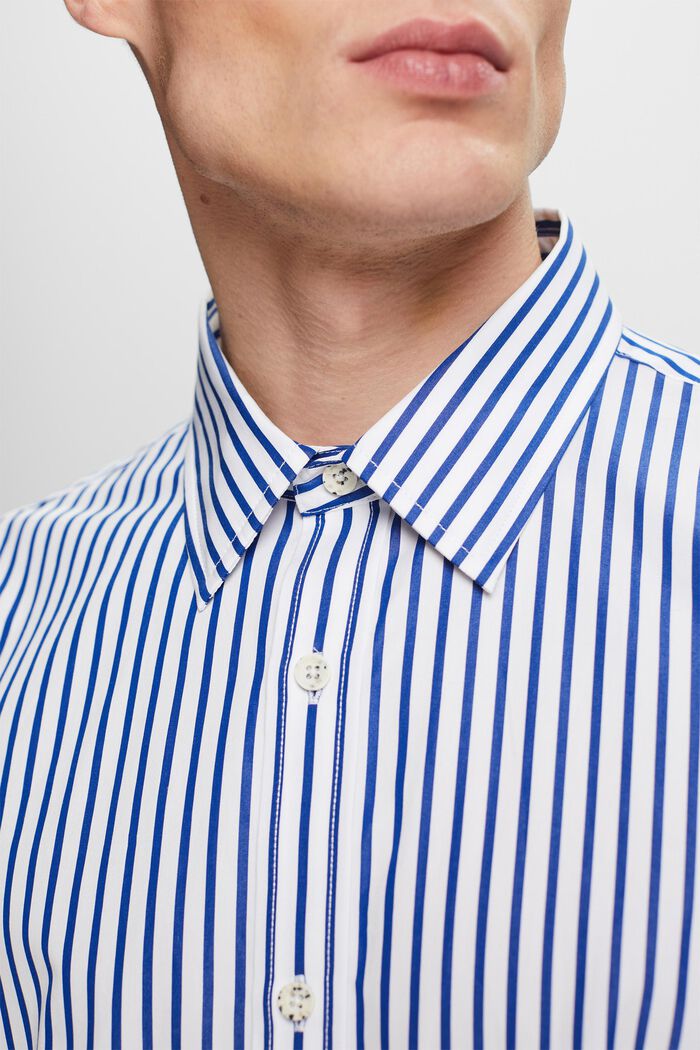 Pruhovaná košile z popelínu, BRIGHT BLUE, detail image number 3