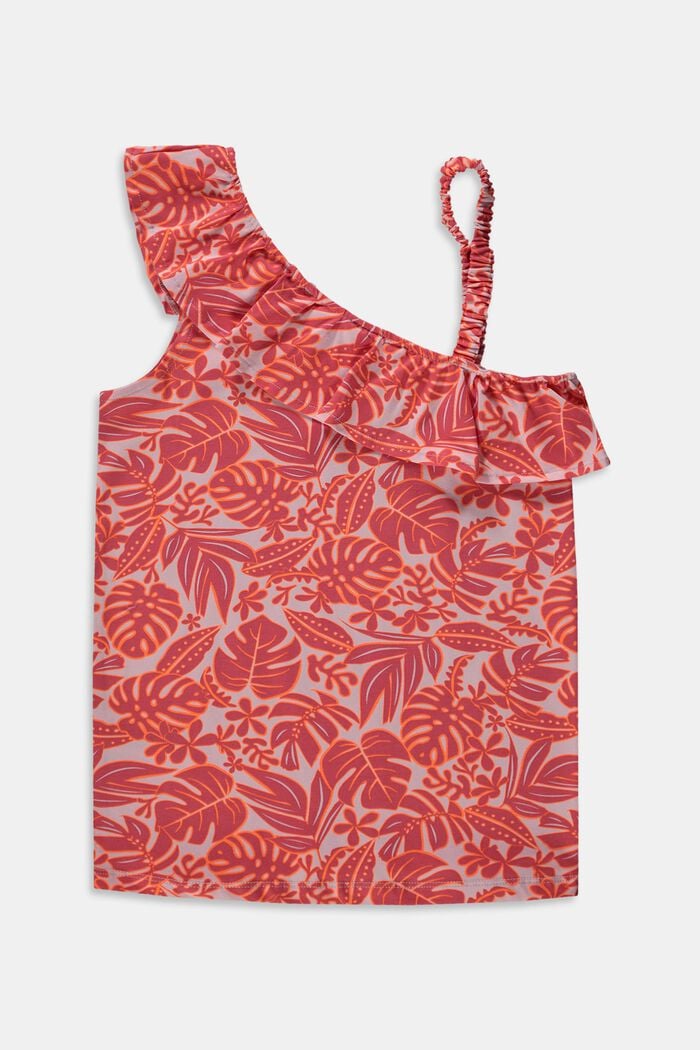 Tričko s tropickým vzorem, ORANGE RED, detail image number 1