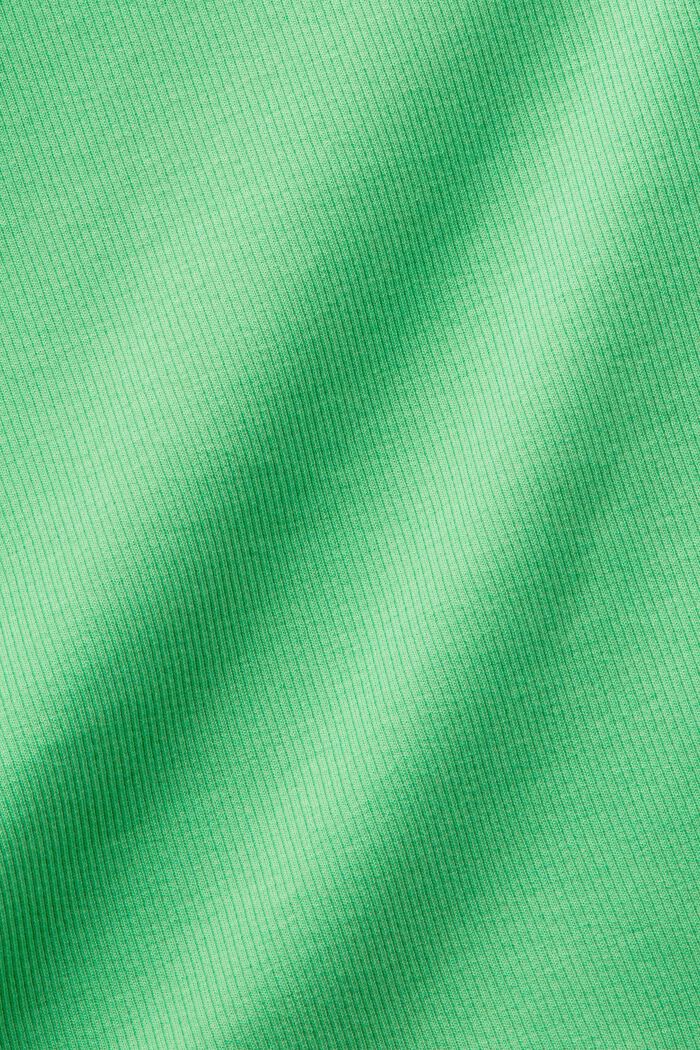 Zkrácené žebrové tričko z bavlny, CITRUS GREEN, detail image number 5