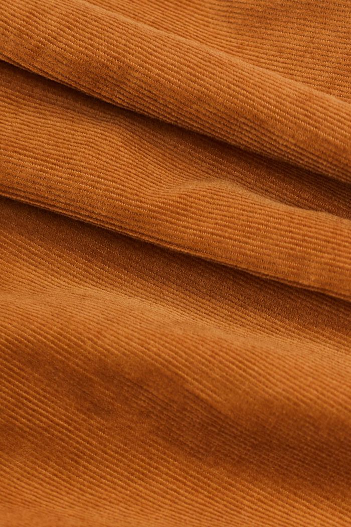 Oversize košilová halenka z manšestru, CARAMEL, detail image number 5