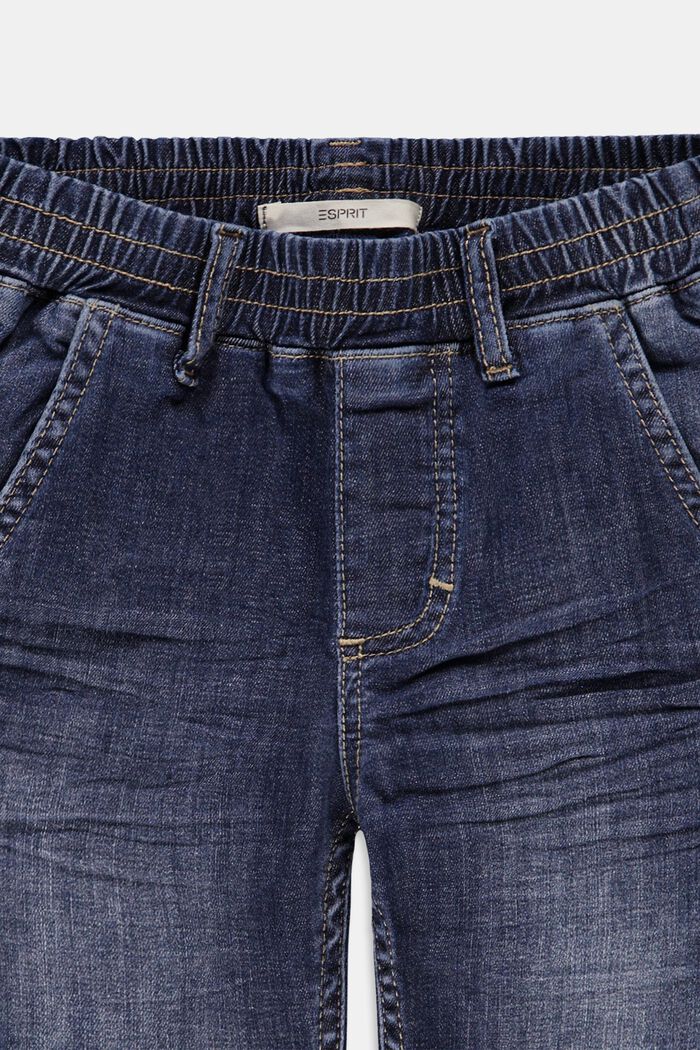 Džínové šortky s elastickým pasem, BLUE DARK WASHED, detail image number 2