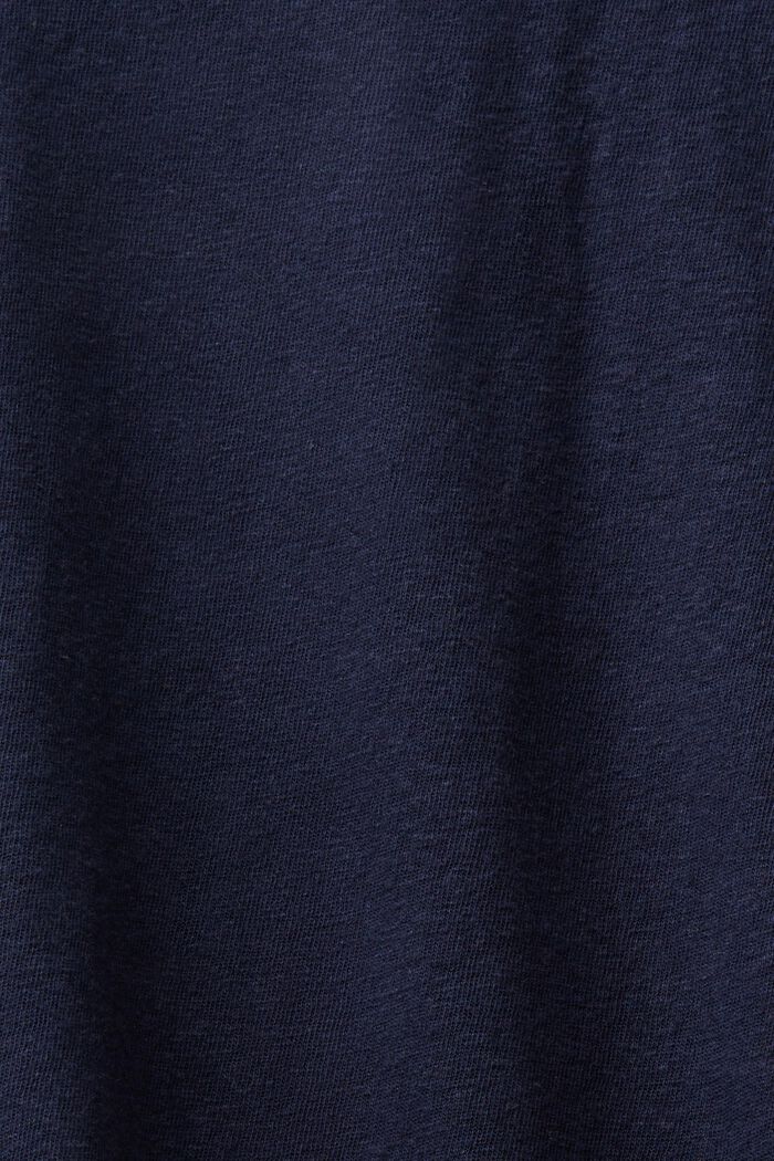 Tričko ze směsi bavlny a lnu, NAVY, detail image number 5