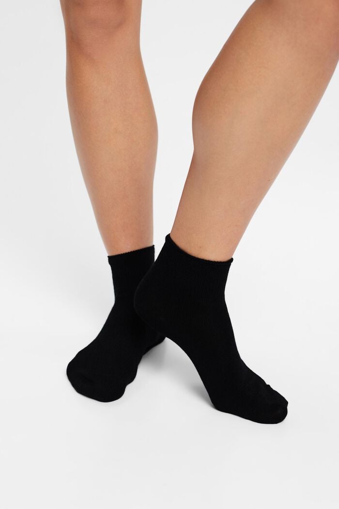 2 páry krajkových vzorovaných ponožek, směs s vlnou, BLACK, detail image number 2