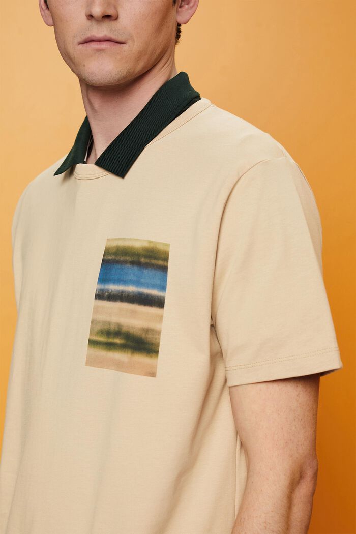 Tričko s kulatým výstřihem ke krku, 100% bavlna, SAND, detail image number 2
