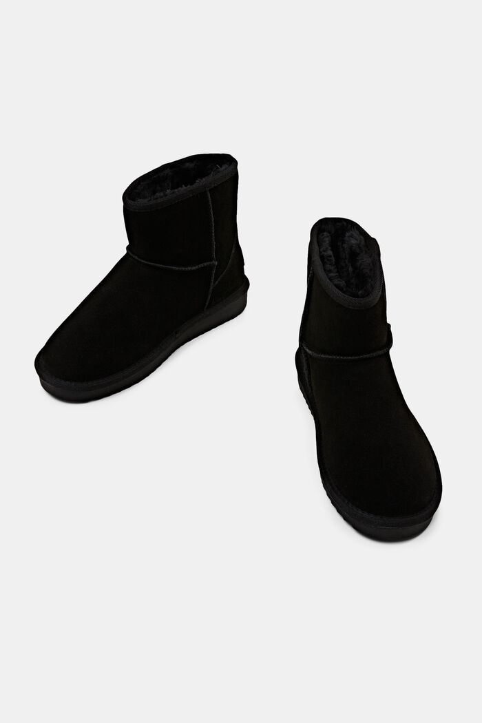 Semišová obuv s podšívkou z umělé kožešiny, BLACK, detail image number 6