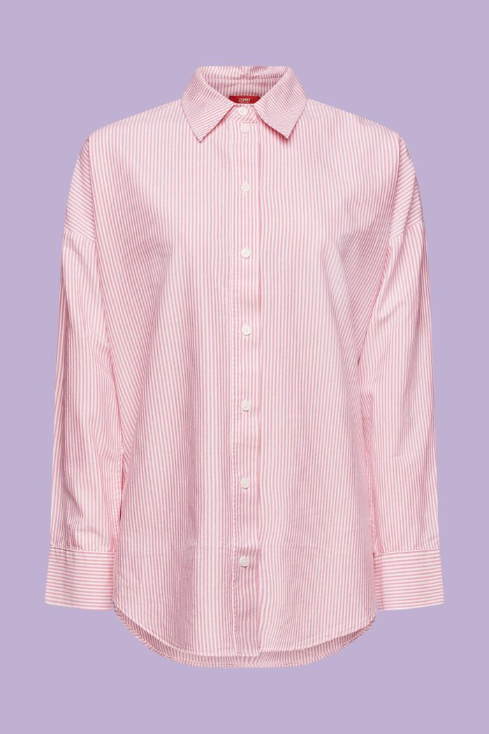 Bavlněná oversize košile s proužky, PINK, detail image number 5
