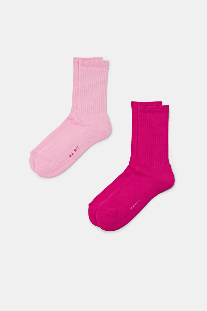 Žebrové ponožky, 2 páry, ROSE / PINK, detail image number 0