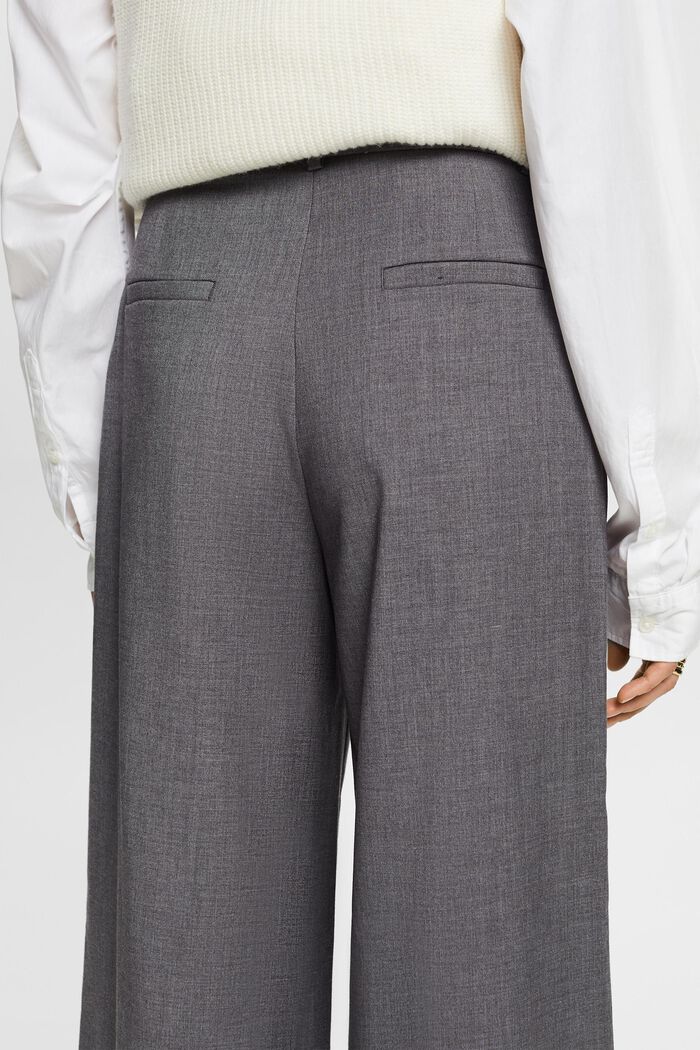 Kalhoty se sklady, širokými nohavicemi a vysokým pasem, MEDIUM GREY, detail image number 2