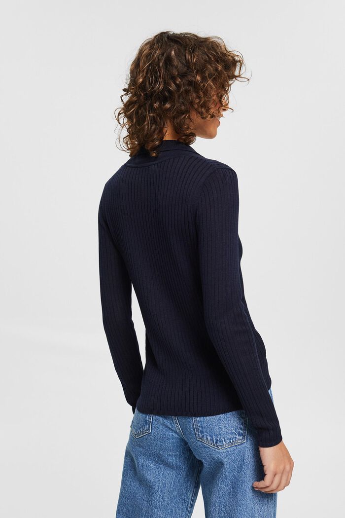 S vlnou: pulovr s ležatým límcem, NAVY, detail image number 3