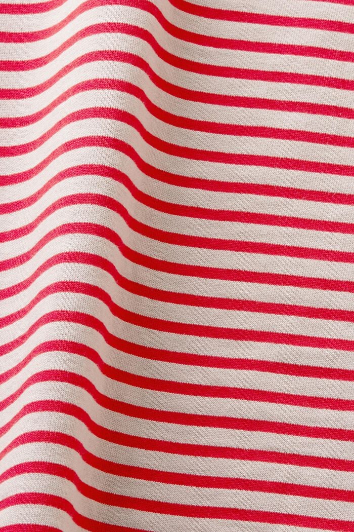 Pruhované tričko z bavlněného žerzeje, DARK RED, detail image number 5