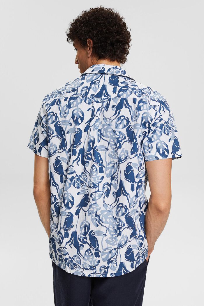 Košile s krátkými rukávy a s tropickým potiskem, 100% bavlna, BLUE, detail image number 4