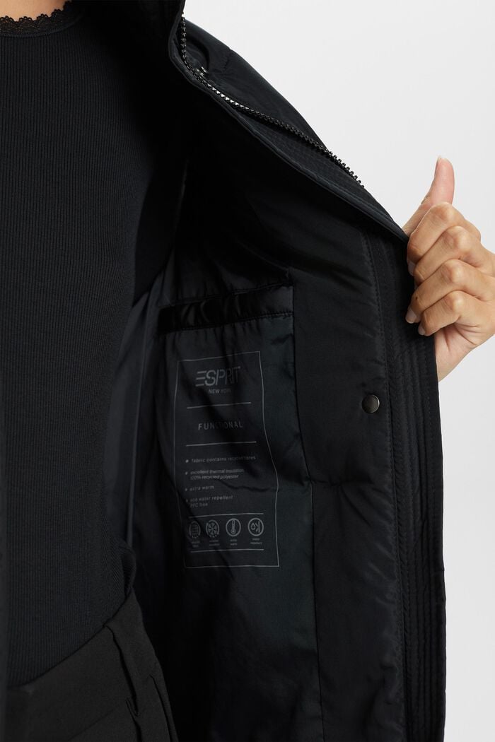 Z recyklovaného materiálu: dlouhá péřová vesta, BLACK, detail image number 2