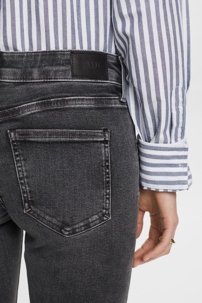 Slim džíny se střední výškou pasu, BLACK DARK WASHED, detail image number 4