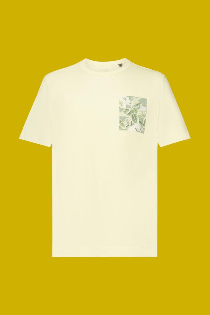 Žerzejové tričko s potiskem na hrudi, 100% bavlna, LIGHT YELLOW, detail image number 6