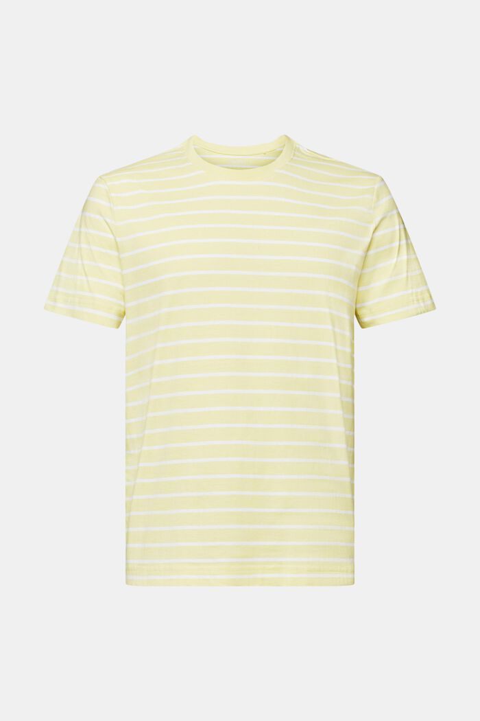 Pruhované tričko z bavlněného žerzeje, LIME YELLOW, detail image number 6