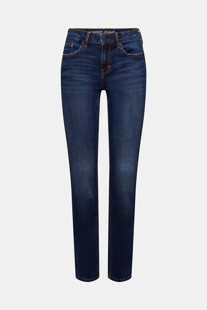 Slim džíny se střední výškou pasu, BLUE DARK WASHED, detail image number 7