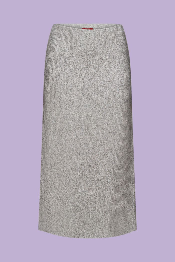 Midi sukně z žebrované pleteniny, GREY, detail image number 6