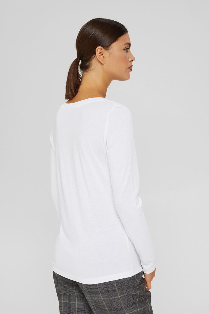 Tričko s dlouhým rukávem, 2 ks v balení, ze směsi s bio bavlnou, WHITE, detail image number 1