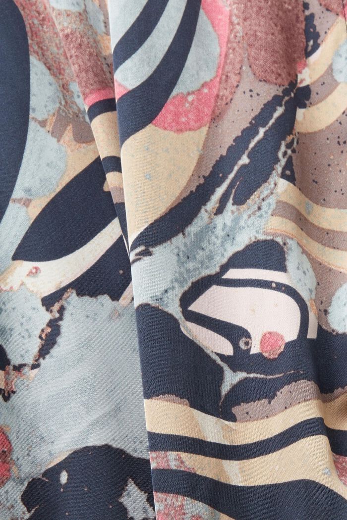 Vzorované saténové šaty, LENZING™ ECOVERO™, PETROL BLUE, detail image number 6