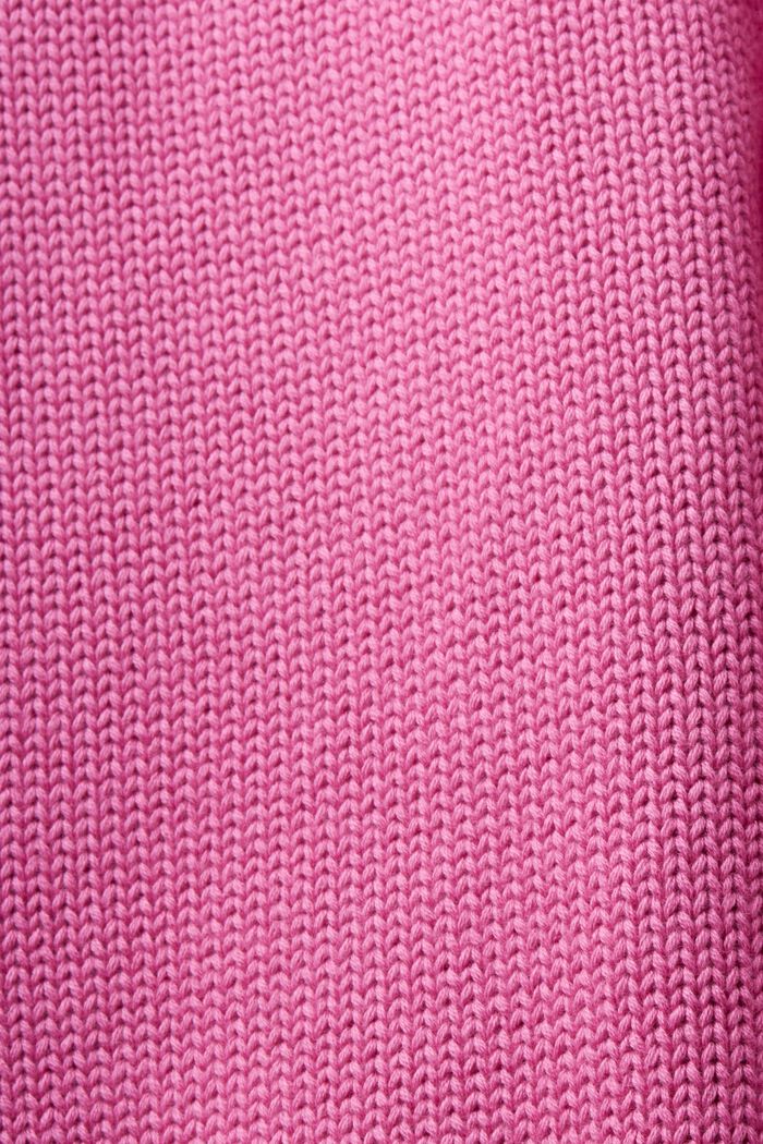 Bavlněný pulovr s nízkým rolákovým límcem, PINK FUCHSIA, detail image number 5