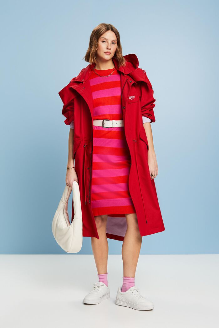 Oversize pruhované pletené šaty, RED, detail image number 1