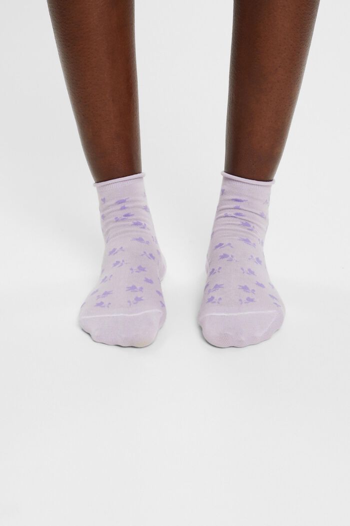 Krátké ponožky s květovaným vzorem, 2 páry v balení, ANEMONE, detail image number 2