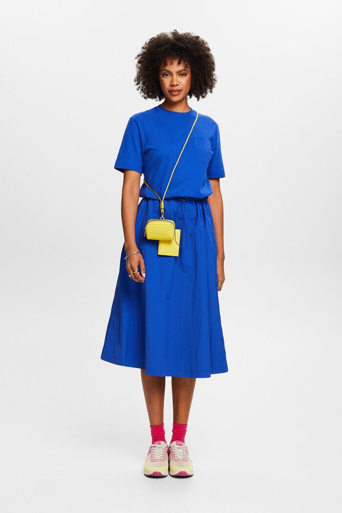 Midi šaty z kombinovaného materiálu, BRIGHT BLUE, detail image number 1