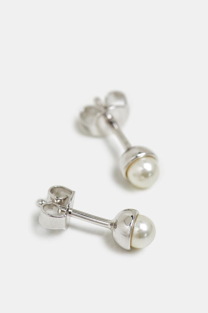 Náušnice s perlou, sterlingové stříbro, SILVER, detail image number 0