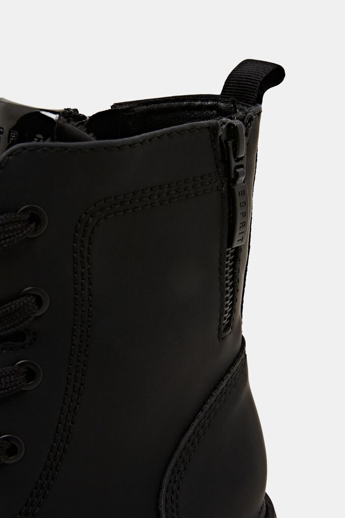 Šněrovací kotníčkové boty z imitace kůže, BLACK, detail image number 3