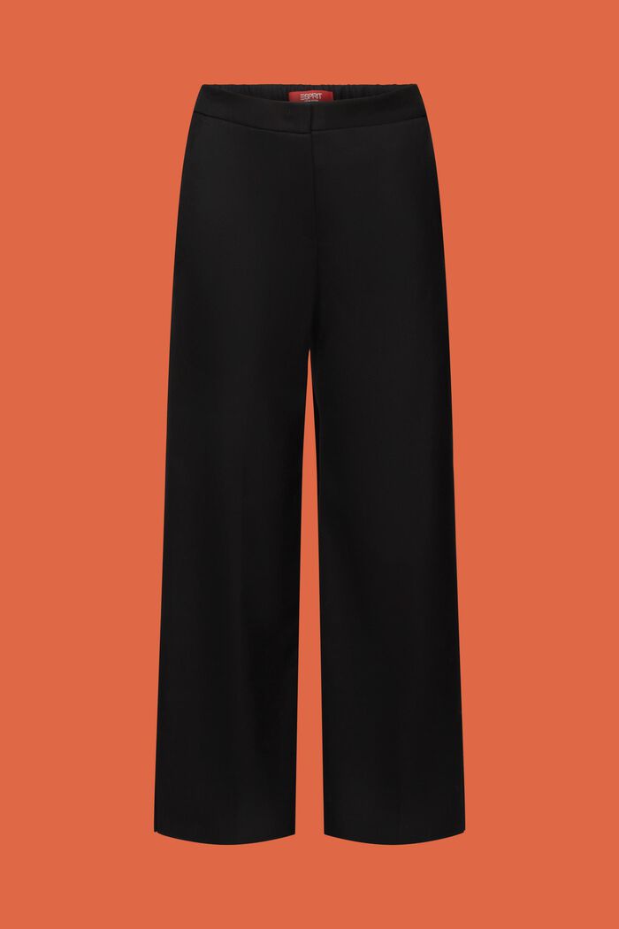 Flanelové kalhoty s rozparky na spodním lemu, BLACK, detail image number 7