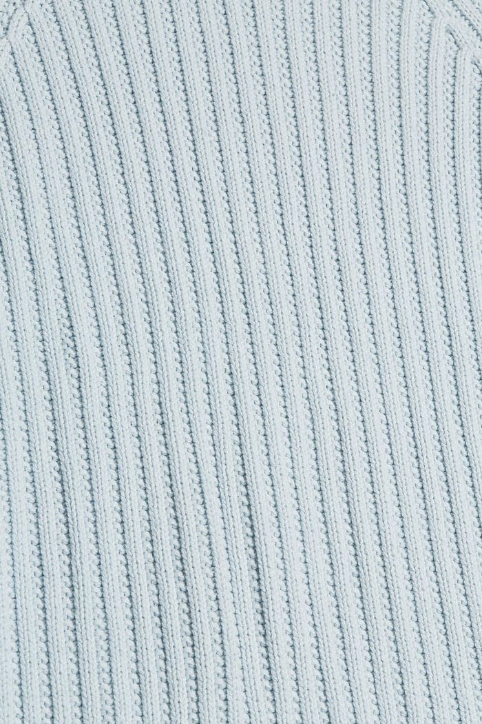 Pulovr z žebrované pleteniny, směs s bio bavlnou, PASTEL BLUE, detail image number 4