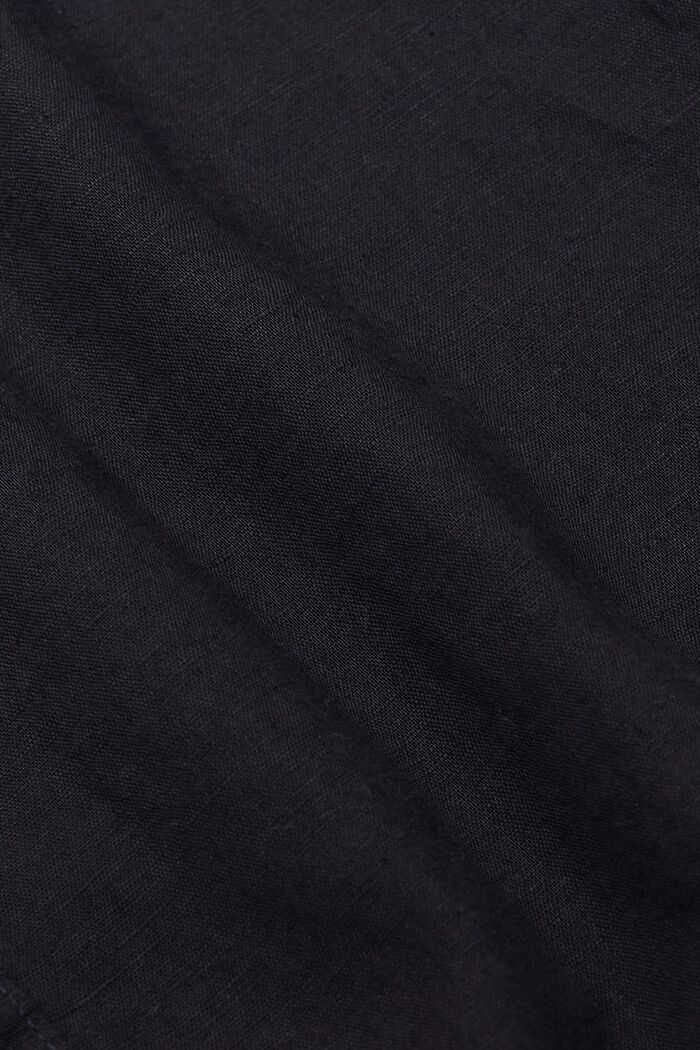 Košile, krátký rukáv, směs s bavlnou a lnem, BLACK, detail image number 4