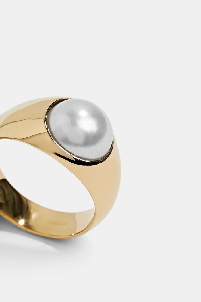Prsten s perlou, nerezová ocel, GOLD, detail image number 1