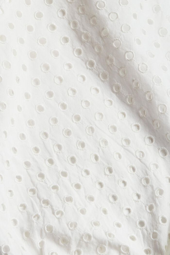 Zkrácené tričko s dírkovanou krajkou, OFF WHITE, detail image number 4