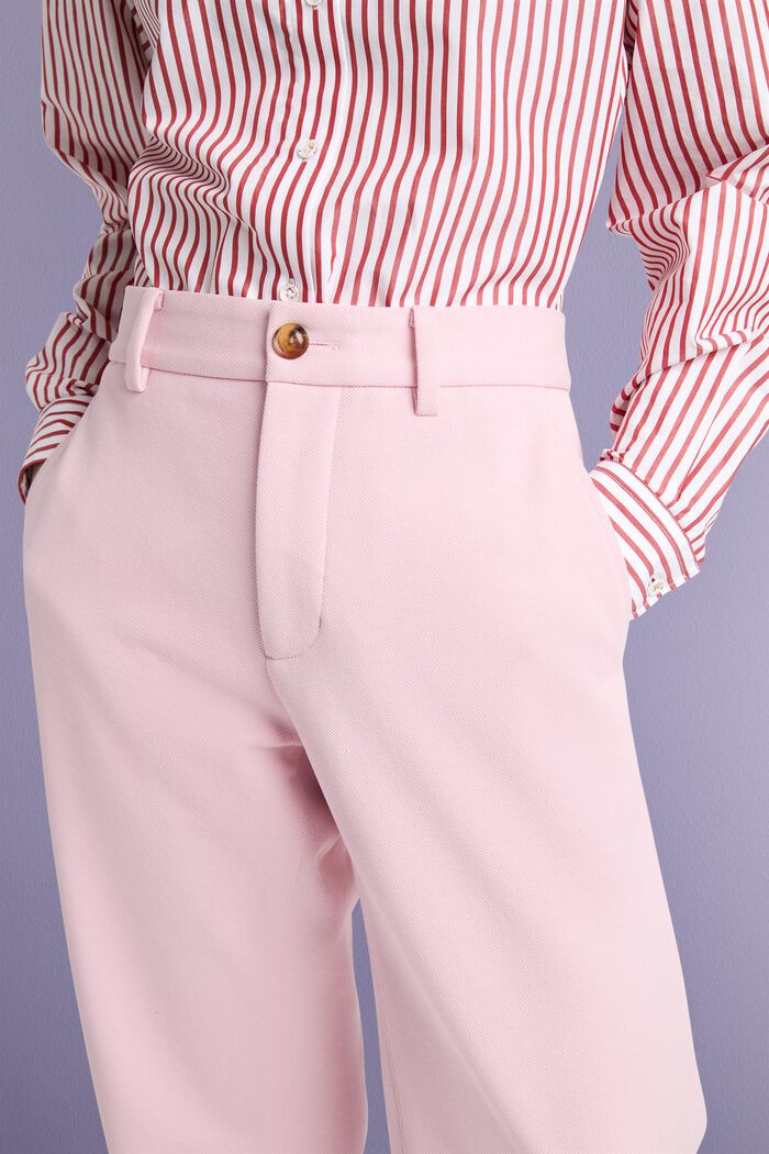 Kalhoty se širokými nohavicemi, ze směsi s bio bavlnou, PASTEL PINK, detail image number 3