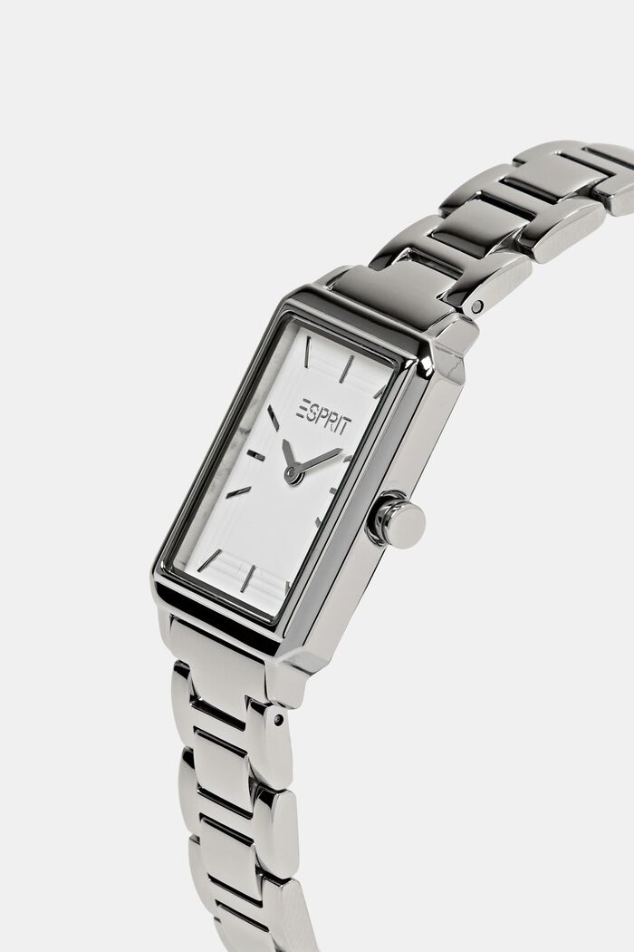 Nerezové hodinky s koženým páskem, SILVER, detail image number 1
