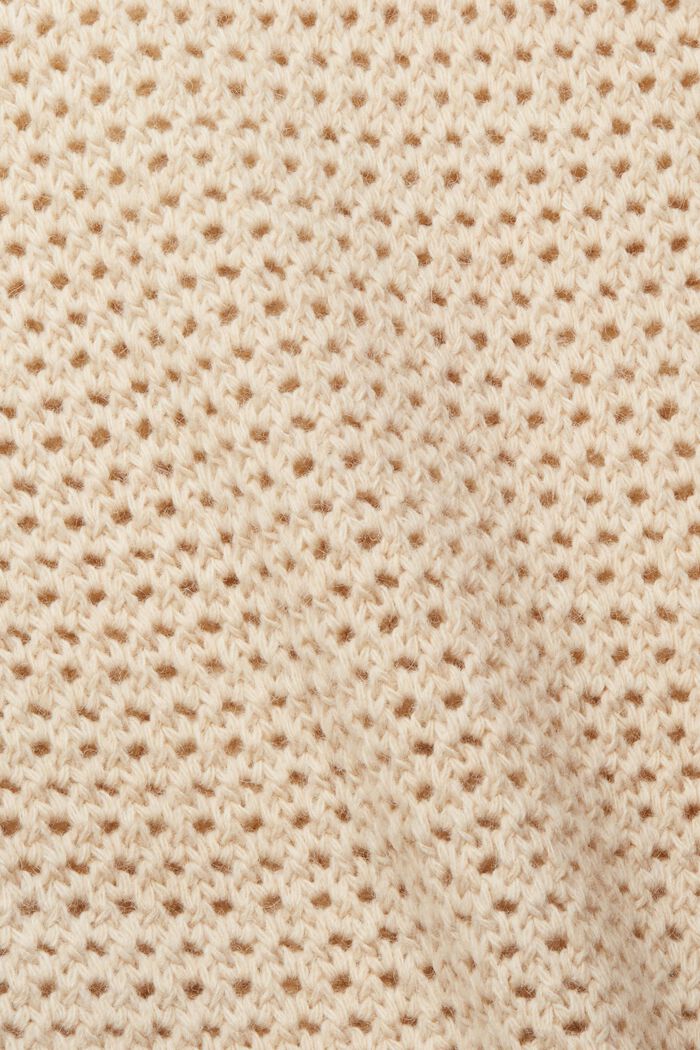 S alpakou: pulovr z pleteniny se strukturou, CREAM BEIGE, detail image number 4