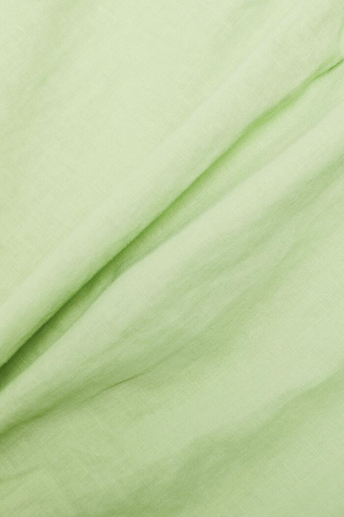 Nabíraná halenka bez rukávů, ze směsi lnu a bavlny, LIGHT GREEN, detail image number 5