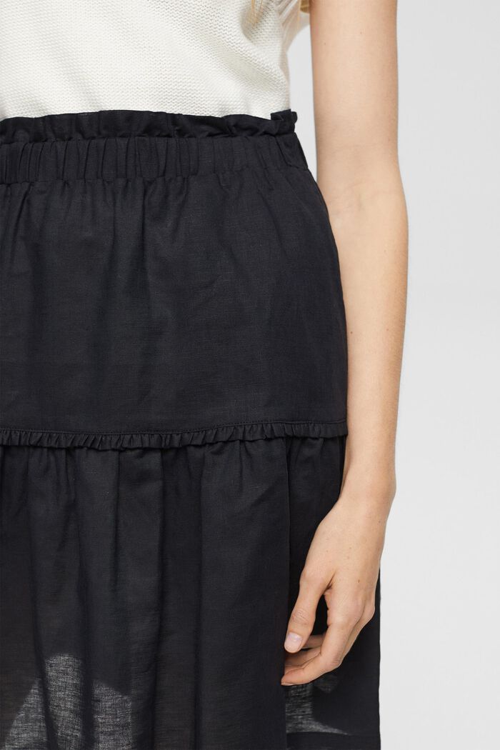Mini sukně ze směsi se lnem, BLACK, detail image number 0