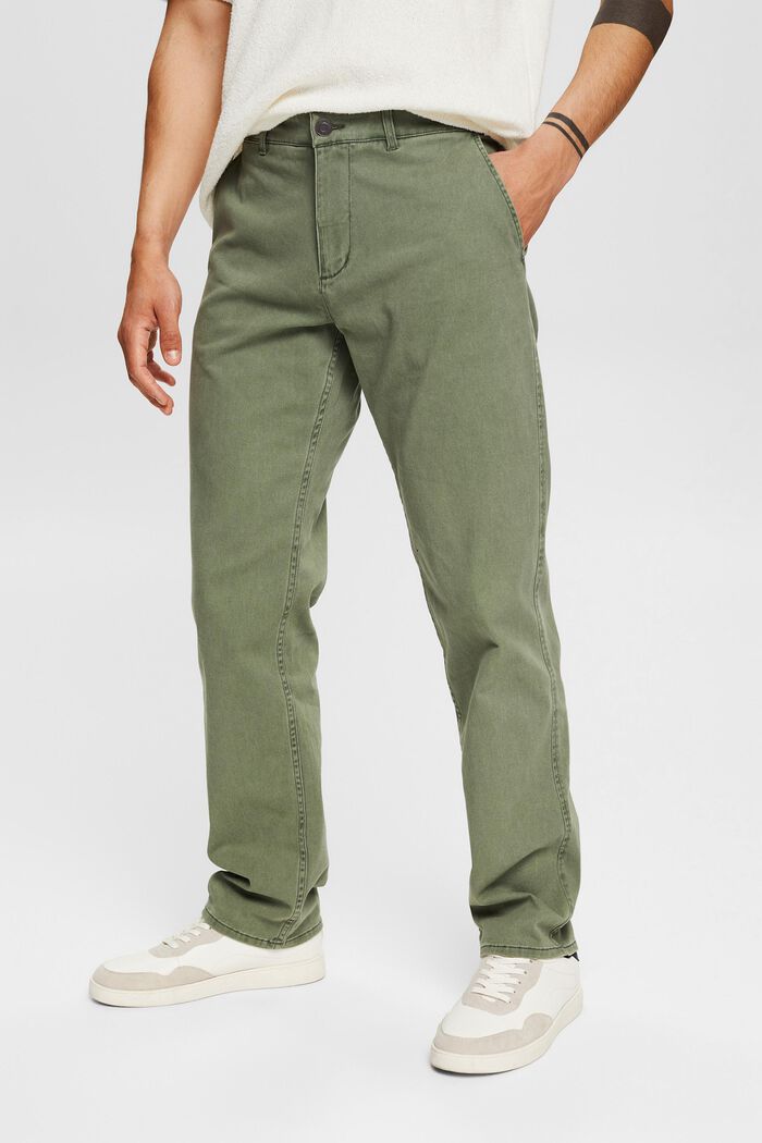 Kalhoty chino z bavlny, GREEN, detail image number 0