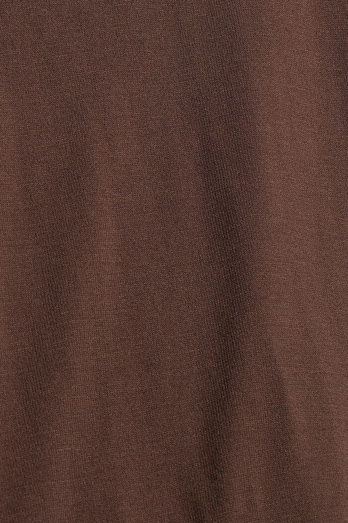 Pulovr z jemné pleteniny, LENZING™ ECOVERO™, DARK BROWN, detail image number 4