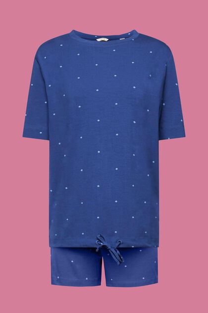 Krátké bavlněné pyžamo s celoplošným vzorem