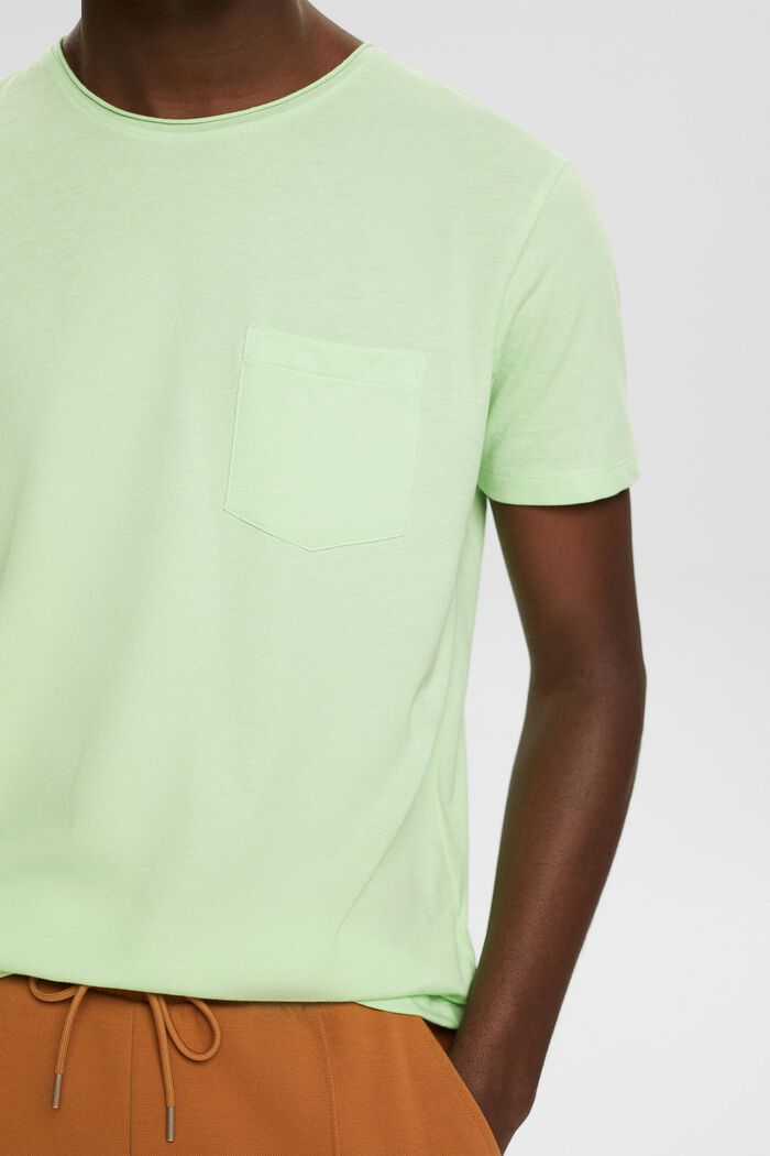 Z recyklovaného materiálu: melírované žerzejové tričko, CITRUS GREEN, detail image number 2
