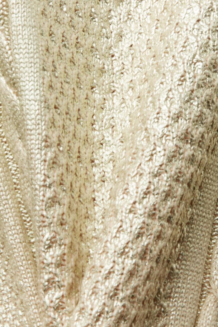 Metalický pulovr z copánkové pleteniny, GOLD, detail image number 5