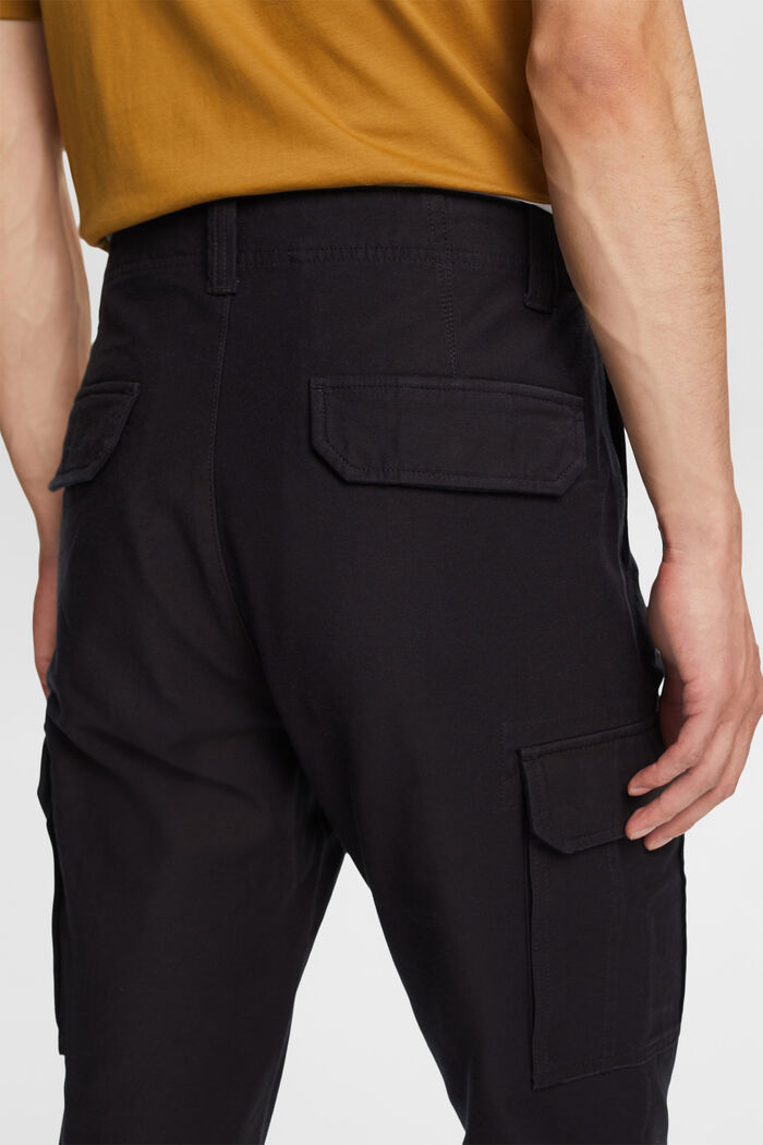 Cargo kalhoty z bavlny, BLACK, detail image number 4