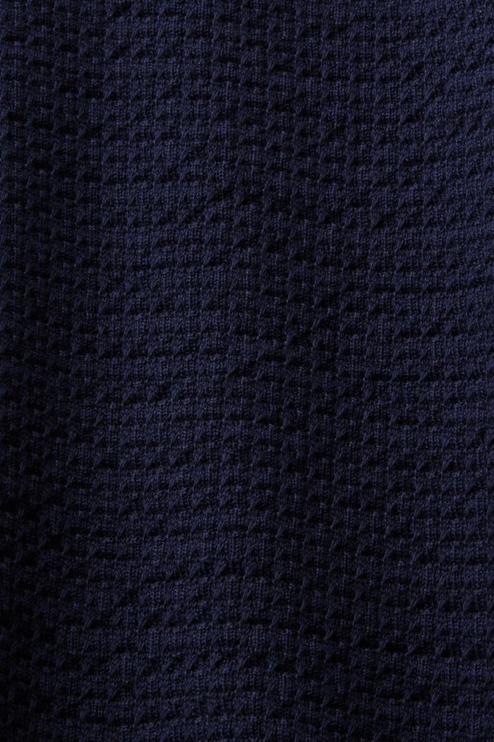 Strukturovaný pulovr s kulatým výstřihem, NAVY BLUE, detail image number 5