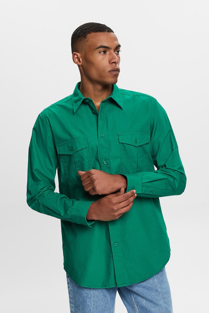 Utility košile z bavlny, DARK GREEN, detail image number 0