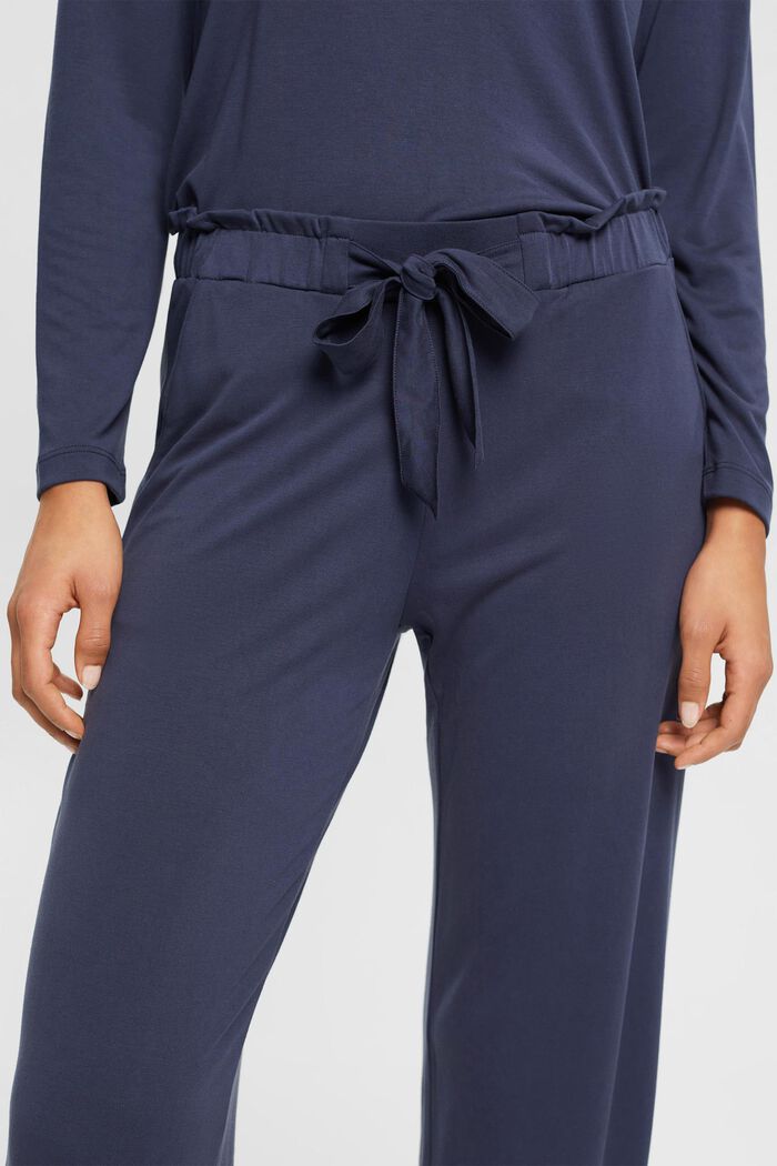 Pyžamové kalhoty s napevno přišitou vázačkou, TENCEL™, INK, detail image number 0