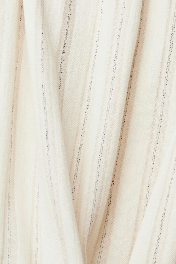 Midi šaty s tkanými proužky, ze směsi s bavlnou, OFF WHITE, detail image number 4