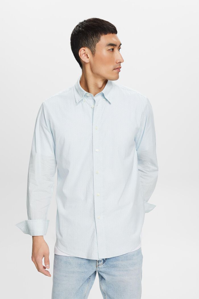Bavlněná košile s potiskem a pohodlným střihem, WHITE, detail image number 1